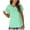 Green, variant on IROINNID Women's Basic Casual T-Shirt Short Hollow Sleeve Solid Color Round Neck Blouse