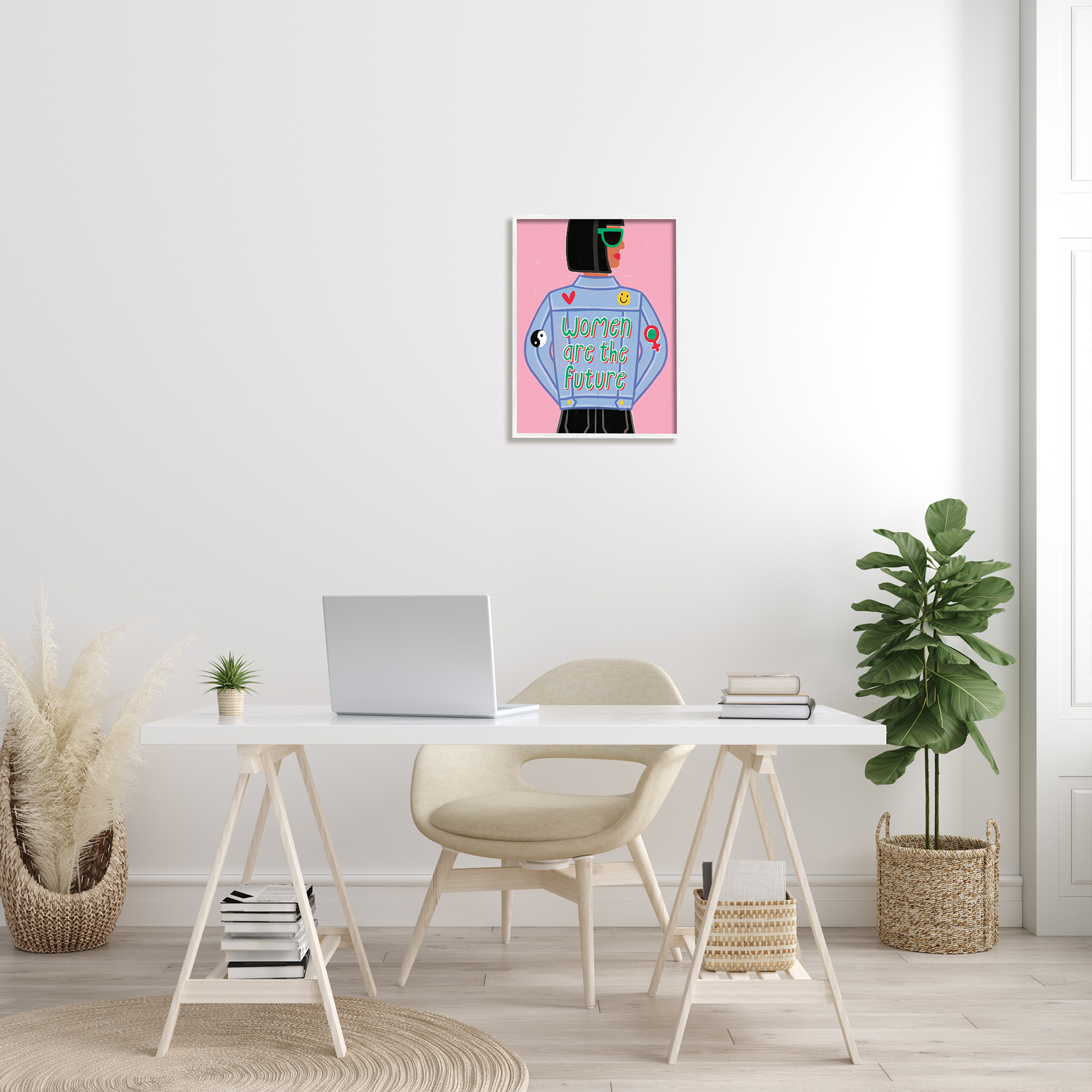 Stupell Industries Women Are The Future Girl Power Quote Denim Jacket, 16 x 20, Designed by Make Much Studios