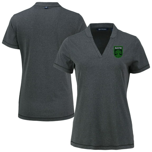 Women's-Cutter & Buck  Heather Black Austin FC Forge Heather Stretch Blade Top