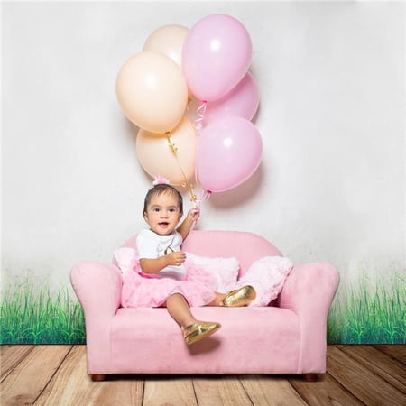 Plush Childrens Sofa with Accent Pillows, Pink - 32 x 18 x 18 x in.