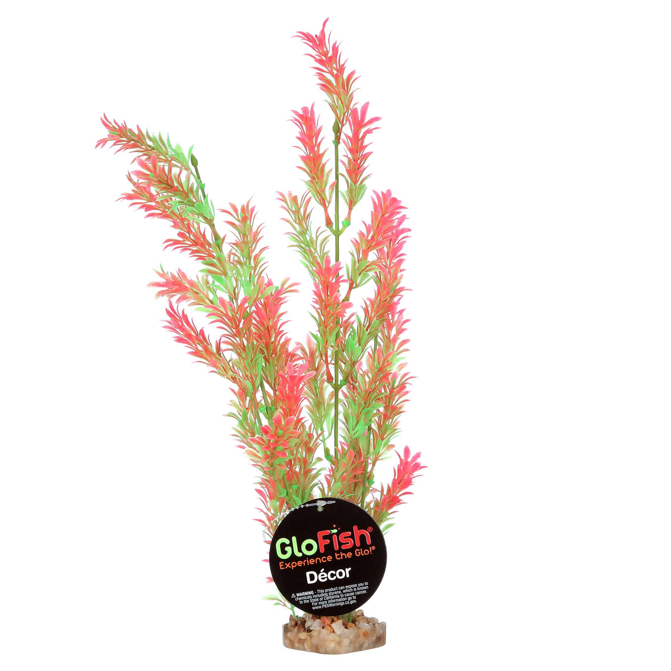 GloFish Plant Aquarium Décor, Green and Yellow Extra-Large, Fluorescent Under Blue LED Light