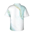 thumbnail image 3 of Daiia Gold Lines Marble Watercolor Hawaiian Shirt for Men Gentle Cotton Regular Short Sleeve Casual-XX-Large, 3 of 9