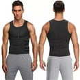 thumbnail image 5 of PRINxy Men's Sauna Waist Trainer Vest Sweat Vest with Trimmer Belt Workout Tank Top Body Shaper,Men Body Shaper Waist Trainer Double Belt,Black,L, 5 of 7