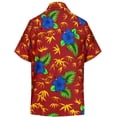 thumbnail image 2 of HAPPY BAY Men's Funky Beach Party Tropical Floral Shirts Short Sleeve Button Down Hawaiian Shirt for Men L Maroon, Hibiscus Leaves, 2 of 4