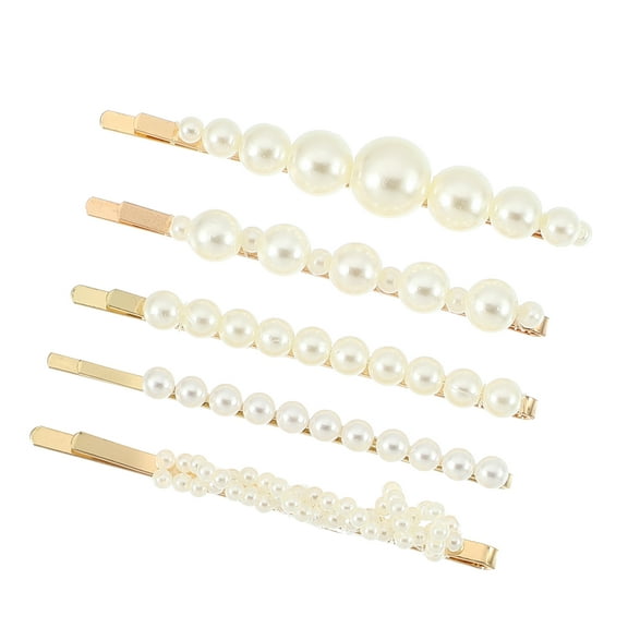 Vocoste 1 Set Pearl Simple Cute Style Metal Hair Clip White Non-Slip Cute Style Hair Clip for Women Girls