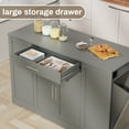 thumbnail image 6 of Arlopu 53" Kitchen Island with Trash Can Storage Cabinet Portable Kitchen Island Open Side Shelves & Drawer, 6 of 9