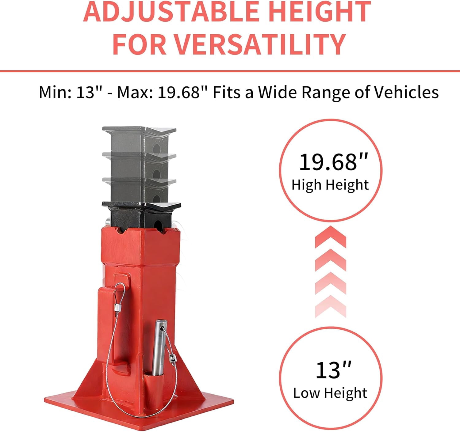 QinaQin 2 PC 12 Ton Pin Type Car Jack Stands,Professional Heavy Duty Pin-Style Supports with Quick-Release Locking for Trucks,RVs,Red