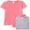 Hot Pink/Hot Pink/Heather, variant on Marky G Apparel Girls' Short-Sleeve Crew Neck Slim-Fit T-Shirts 100% Cotton, M, Navy/Aqua/Heather(Pack of 3)