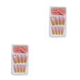 thumbnail image 1 of Qarigey 1 Juego de prensa de punta francesa en las uñas Gradient Extra Long Fashion Full Cover Ballerina Salon Kit de manicura para niñas tipo 8 Pegamento 2g, gelatina 24 piezas 2piezas Qarigey CBP262045, 1 of 6