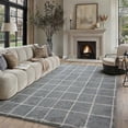 thumbnail image 2 of BERTHMEER 8'x10' Large Shag Area Rugs for Living Room Bedroom Dining Room Office Farmhouse Modern Checkered Contemporary Plush Soft Carpets Indoor Fuzzy Fluffy Washable Rugs, Gray, 2 of 2