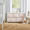 thumbnail image 2 of mDesign Baby + Kids Wide Storage Dresser with 5 Removable Drawers, Pink/White, 2 of 8