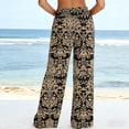 thumbnail image 7 of MYAOYI Women's Loose Flowy Palazzo Pants, Damask Print Elastic High Waist Casual Trousers, 7 of 7