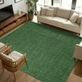 thumbnail image 3 of Dark Green 6x9 Area Rugs, Farmhouse Burlap Solid Green Color Modern Linen Texture Non-Skid Rubber Backing Large Rectangle Rugs - Living Room Bedroom Home Office, Indoor Floor Mat Carpets Washable Rug, 3 of 9