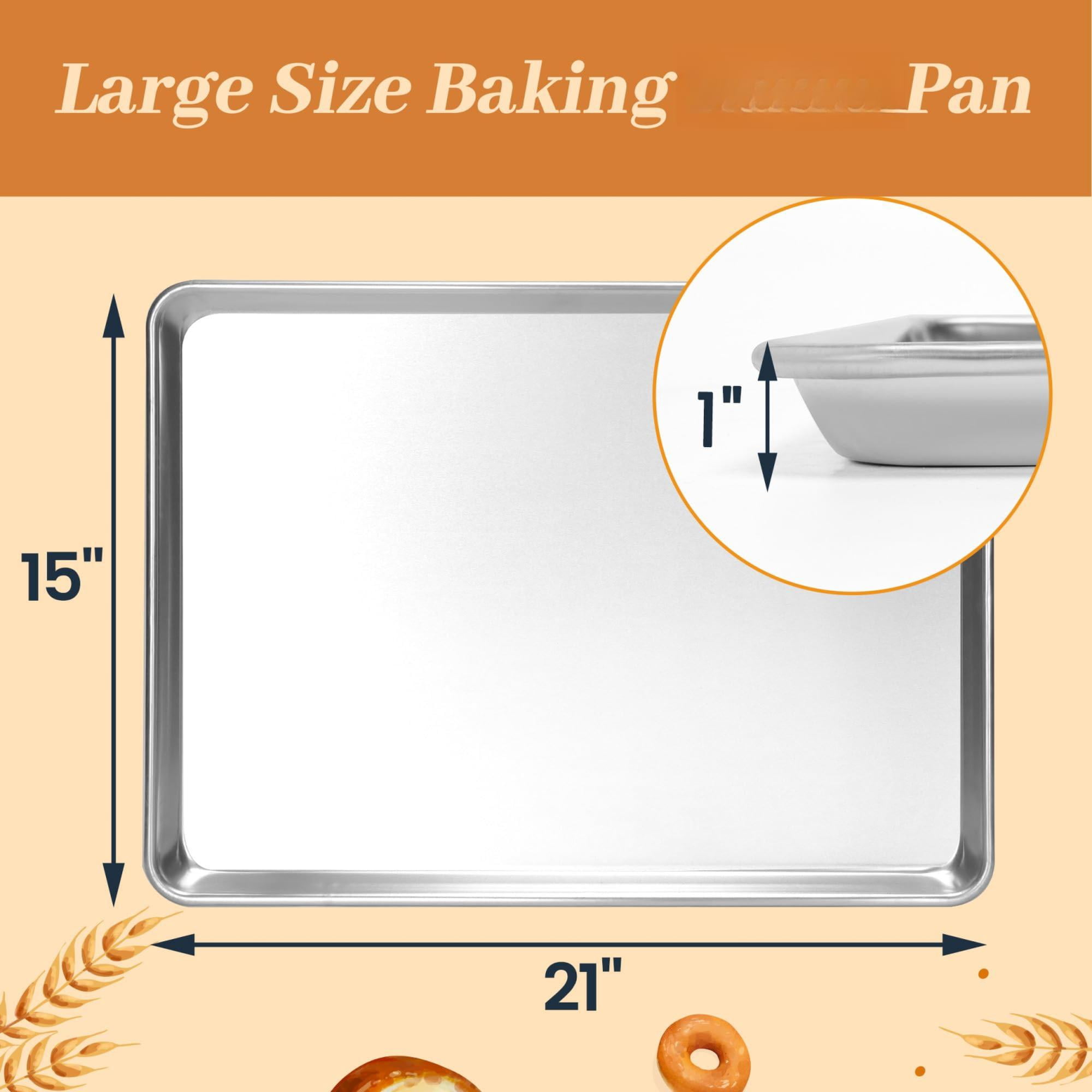 Aluminum Baking Sheet Pans Standard 15"×21" (Large Size 6 Pack) Cookie Sheets