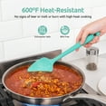 thumbnail image 6 of U-Taste 600°F High Heat Resistant Silicone Spoon Spatula Set of 3, BPA-Free Food Grade Kitchen Cooking Baking Mixing One Piece Seamless Flexible Rubber Scraper for Nonstick Cookware (Aqua Sky), 6 of 10