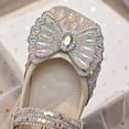 thumbnail image 4 of Otqutp Sequins Dress Sandals for Girls Kids Summer Bow Open Toe Shoes Toddler Baptism Shoes Soft Sole Light Loafers Casual, 4 of 9