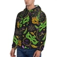 thumbnail image 3 of Picia Carnival Mardi Gras3 Pattern Casual Men's Hoodie - Lightweight Hooded Sweatshirt with Kangaroo Pocket, Comfortable Pullover for Everyday, Travel-Large, 3 of 7