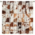 thumbnail image 3 of Cowhide Fur Printed Curtains, Western Farm Vintage Patchwork Fur, Kids Boys and Girls Bedroom Living Room Kitchen Window Treatments Drapes, 42''''W x 63''''L, 3 of 6