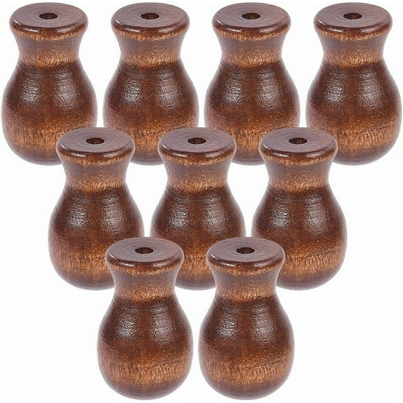 12Pcs Curtain Cord Ends Blind Pull Cord Knobs Brown Natural Wooden Hanging Blinds Roman Shades Tassel Drawstring Pendant Drops Ball Ends Pulls for Window Curtains Home Crafts Accessories