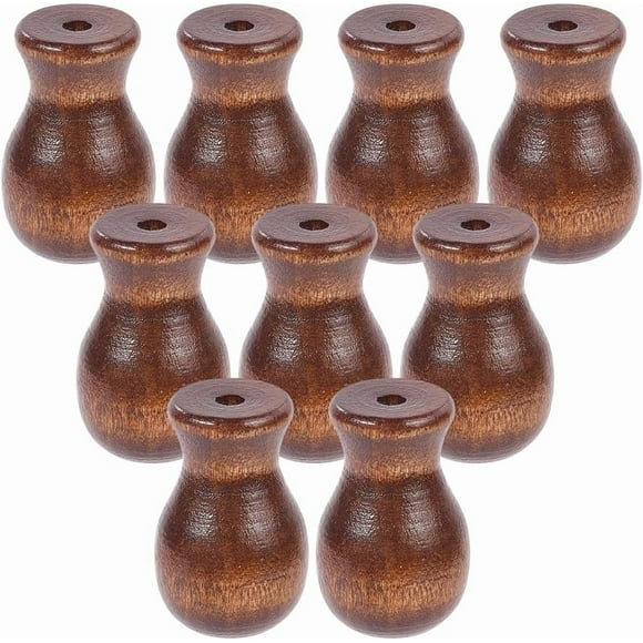 12 Pcs Embouts de Cordon de Rideau Bouton de Traction pour Store Brun Naturel en Bois Stores Suspendus Stores Romains Gland Cordon Pendentif Gouttes Embouts Boule Poignées pour Rideaux de Fenêtre Accessoires d'Artisanat pour la Maison