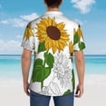 thumbnail image 4 of Sikiie Plump Sunflower And Sketch Print Men's Hawaiian Shirt, Summer Beach Button Pocket Short Sleeve T-Shirt,XX-Large, 4 of 7
