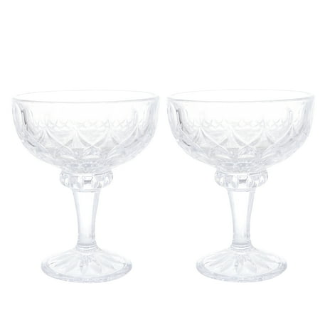 

2pcs Dessert Ice Cream Glass Cups Beverage Cups Drinking Transparent Goblets