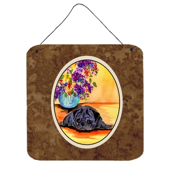 Carolines Treasures Pug Aluminium Metal Door Hanging Prints wall-decor, 6 x 6, Multicolor