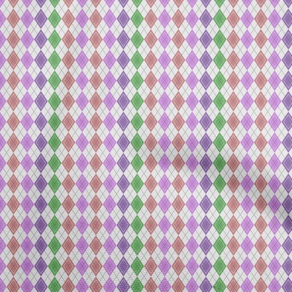 oneOone Cotton Silk Purple Fabric Geometric Sewing Fabric By The Yard Printed Diy Clothing Sewing Supplies 42 Inch Wide