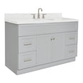 thumbnail image 6 of Ariel Hamlet 54 In. Oval Sink Bathroom Vanity With Carrara White Quartz Countertop 1.5 Edge In Grey, 6 of 11