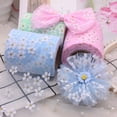 thumbnail image 2 of suxuMhao Daisy Print Tulle Mesh Ribbon Sheer Floral Tulle Ribbon for Crafts DIY Hair Accessory Ribbon Thin Ribbon for Bouquet 3.15in×10yd Ribbon 2 Rolls (5 Yards Per Roll), Gray, 2 of 4