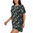 thumbnail image 2 of Haiem Dinosaur In The Space Pattern Pajama Set for Women 2 Piece Lounge Set Short Sleeve Tops and Shorts Soft Sleepwear-Medium, 2 of 7
