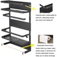thumbnail image 3 of Fridge Magnet Organizer Spice Rack Storage Magnetic Kitchen Storage Organizer with Paper Towel Holder 5 Hooks Hanger Magnet Rack, 3 of 8