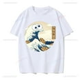 thumbnail image 2 of T-shirt Great Wave Cookie Monster : Imprimé Hokusai Mode Urbaine Tee - Style Col Rond d'Été, 2 of 7
