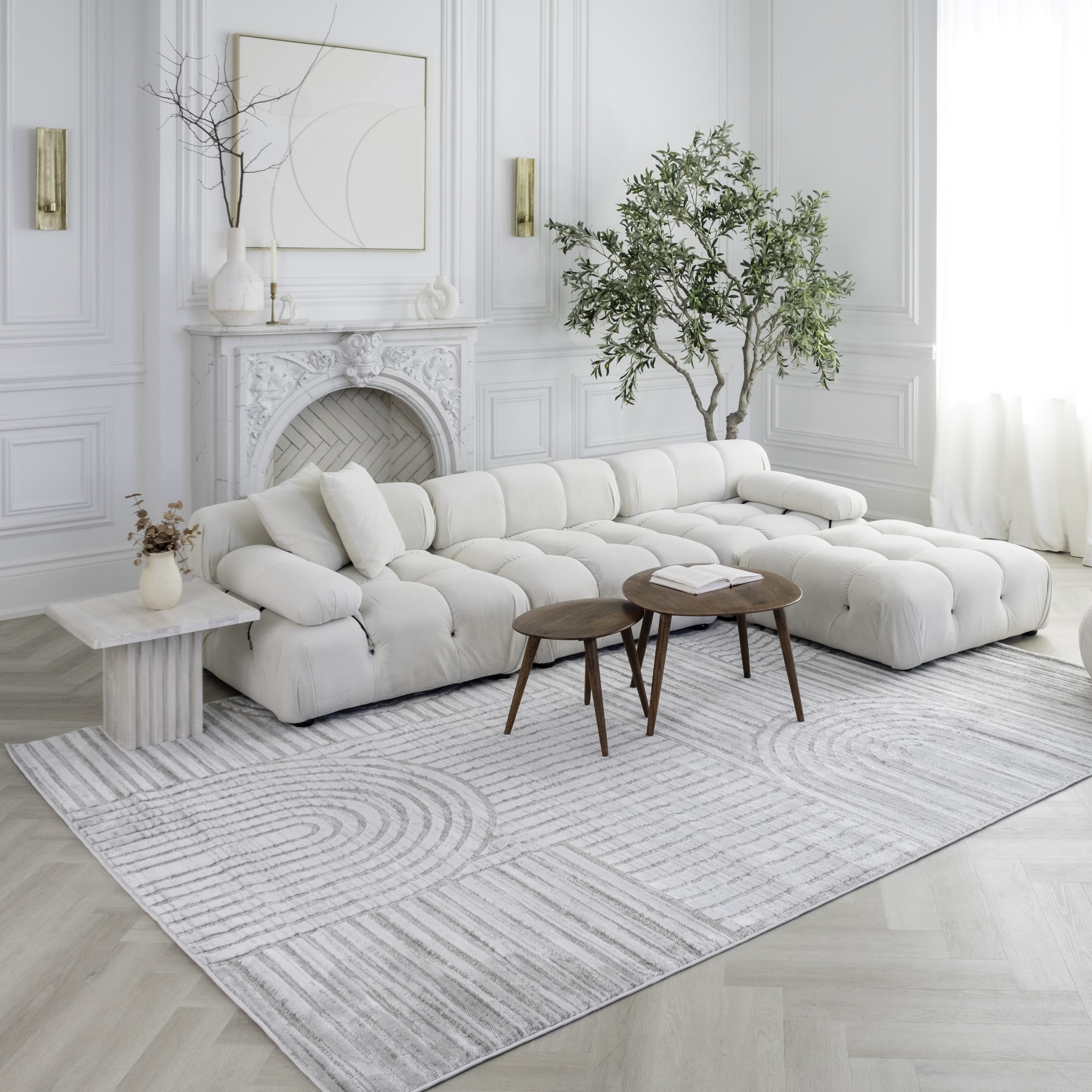 Rug Branch Astra Modern Indoor Area Rug, Grey , Geometric - Living Room, Bedroom, Dining Room, and Kitchen