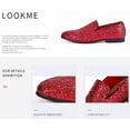 thumbnail image 3 of Santimon Men Dress Shoes Glitter Loafers Slip On Casual Wedding Party Formal Shoes Red 12 US, 3 of 7
