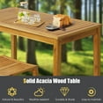 thumbnail image 6 of Costway 7 PCS Acacia Wood Bar Table Set 45" Rectangular Dining Table & 6 Saddle Stools, 6 of 10