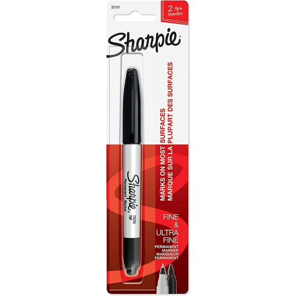 Kartokner TWIN TIP Marker Permanent, Permanent Marker Fine + Ultra Fine, 4-Carded, Assorted Inks (32174PP)