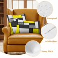 thumbnail image 6 of Outdoor Pillow Covers Pack of 2, Yellow Gray White Color Block Waterproof Throw Pillowcase Cushion Cases, Modern Geometric Square Decorative Pillow Cover for Couch Sofa Home Bed Patio, 6 of 9