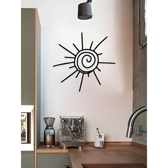 HELLOYOUNG 13.78 - Inch HELLOYOUNG 13.78" Metal Wall Art – Coastal Sun Iron Painting with Sunburst Cutout Art of Murals-Inspired Design Decoration Beachy Home Decor Statement Piece