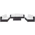 thumbnail image 3 of Modway Convene 8 Piece Outdoor Patio Sectional Set in Espresso White, 3 of 8