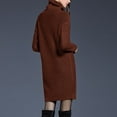 thumbnail image 4 of BiZtdJrK Fall Winter Sweater Dress for Women Turtleneck Long Sleeve Knitted Mini Dresses Loose Fit Casual Sweaters Wine L, 4 of 6