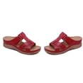 thumbnail image 4 of SUNSIOM Women's Low Wedge Sandals Vintage Open Toe Slides Slippers Lightweight Slip On Wedge Shoes, 4 of 7