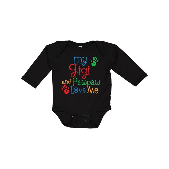 Inktastic My Gigi and Pawpaw Love Me Boys or Girls Long Sleeve Baby Bodysuit