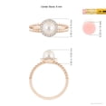 thumbnail image 5 of Angara Freshwater Cultured Pearl Ring with Beaded Split Shank in 14K Rose Gold for Women | June Birthstone Jewelry for Her, 5 of 8