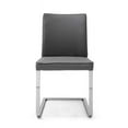 thumbnail image 2 of Gray Faux Leather and Chrome Dining Chair, 2 of 2