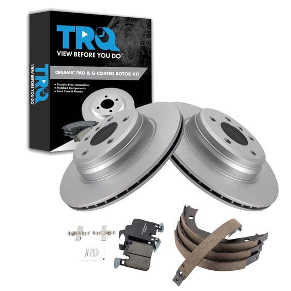 TRQ Rear Ceramic Brake Pad & Rotor Kit Fits Select 2013 BMW 335i xDrive ActiveHybrid 3