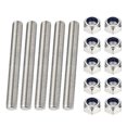 thumbnail image 1 of Uxcell Fully Threaded Rod, M3 x 100mm 304 Stainless Steel Right Hand Thread Bar Studs with Nuts, 5 Pcs, 1 of 6