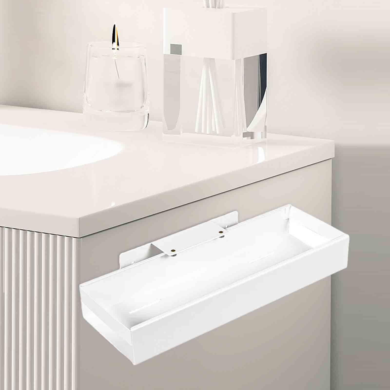 Fiocias Sliding Drawer Pantry Storage Shelf Pull Out Cabinet Organizer, under Sink Rack white small