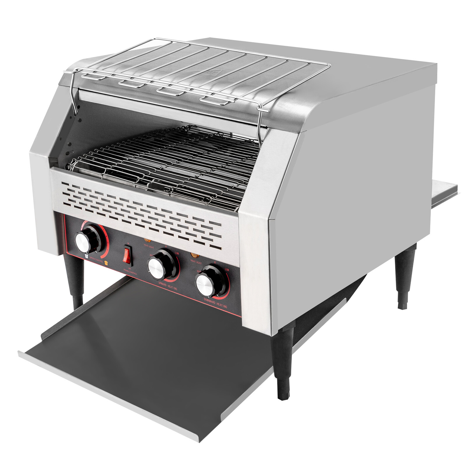 450Slices/H Silver Commercial Conveyor Toaster,2600W Stainless Steel Industrial Toaster 18.31*16.42