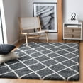 thumbnail image 2 of SAFAVIEH Hudson Shag Jackson Trellis Area Rug, Dark Grey/Ivory, 4' x 6', 2 of 8
